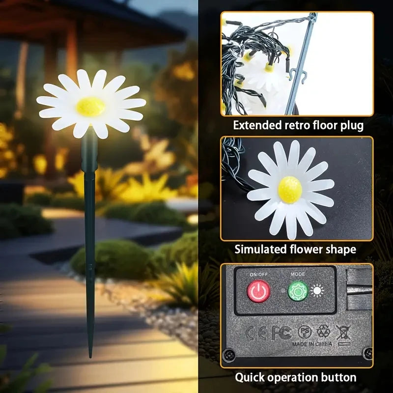 Solar Flower String Lights for Garden Decor