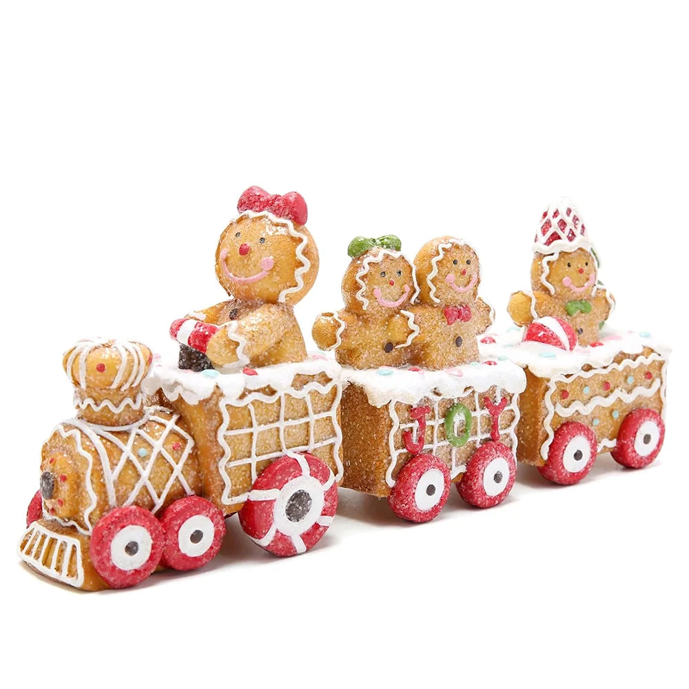 Hodao Resin Gingerbread Christmas Train Holiday Decoration
