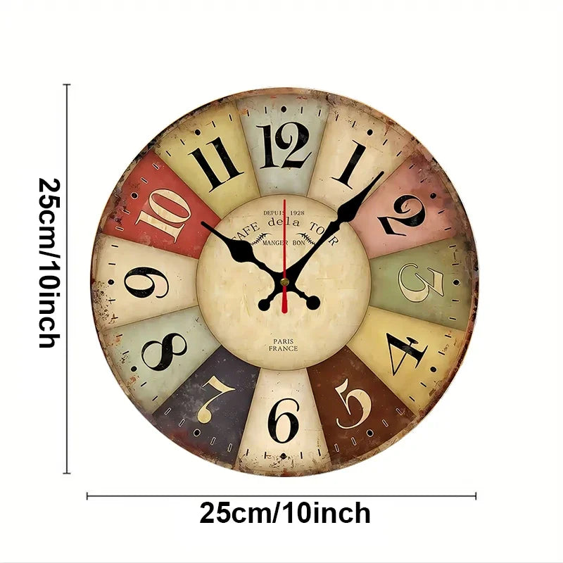 Silent Wooden Wall Clock for Living Room Home Decor