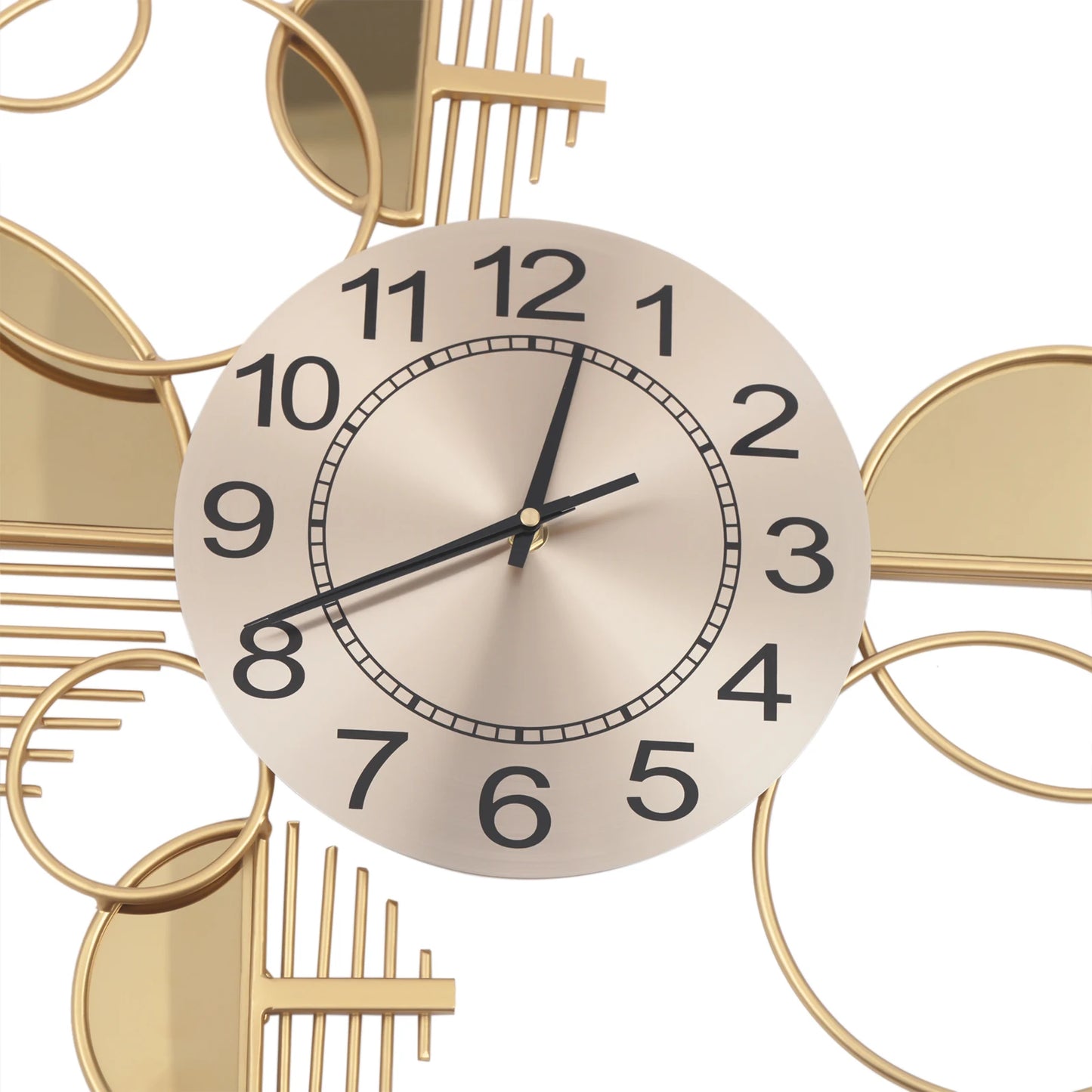 Creative Modern Metal Wall Clock Battery Operated Silent Minimalist