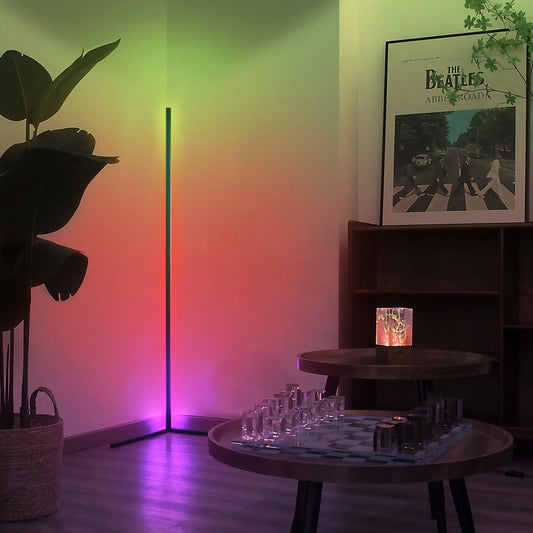 RGB LED Corner Floor Lamp for Living Room and Bedroom