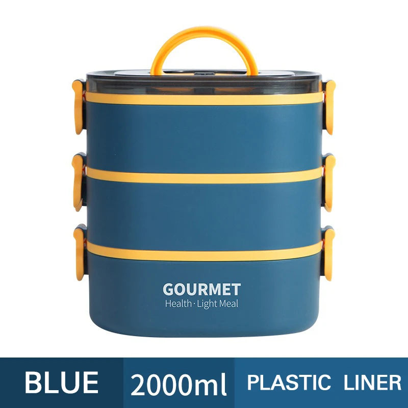 Stackable Bento Box Lunch Container 3 Layer Leakproof Microwave Safe