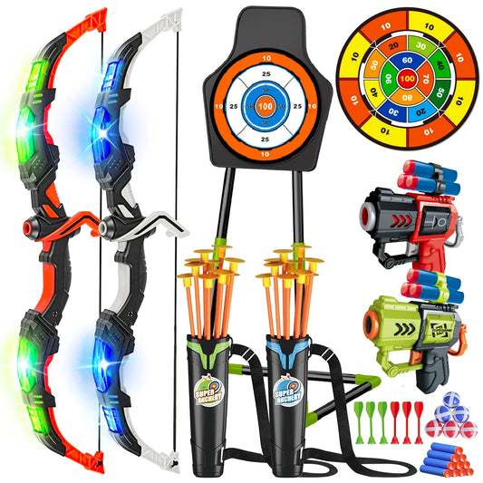 VATOS Bow Arrow Toy Set For Kids Archery Night Light