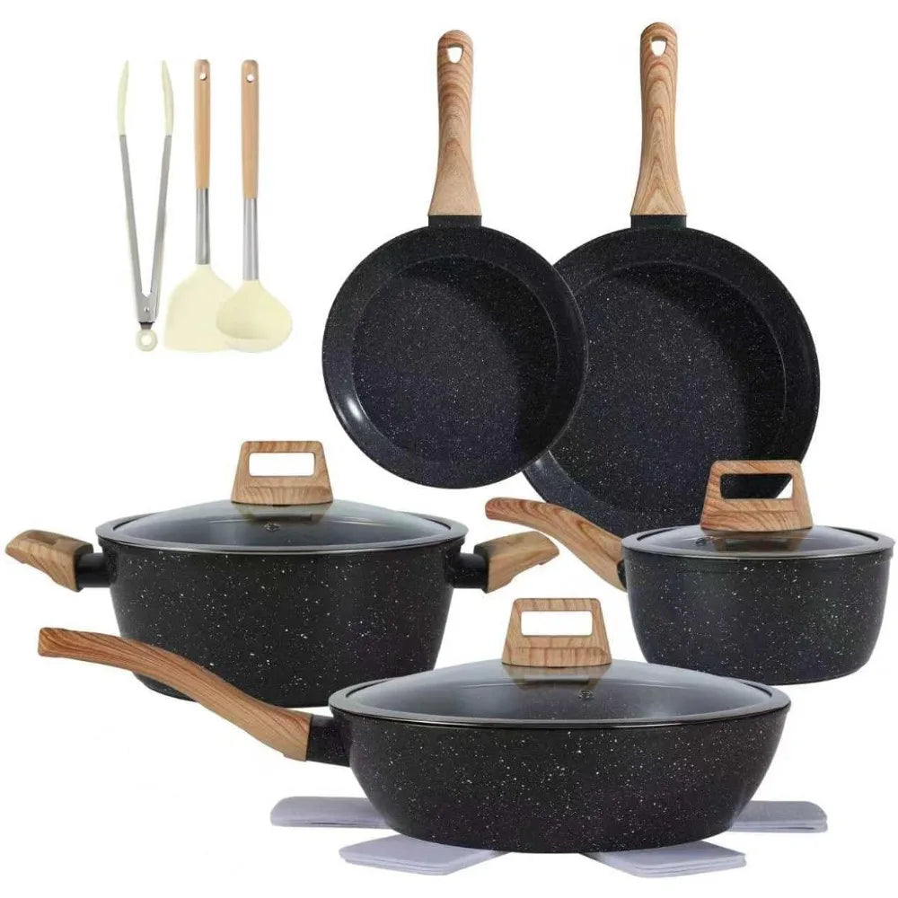 Ceramic Nonstick Cookware Set 15-Piece Pots and Pans