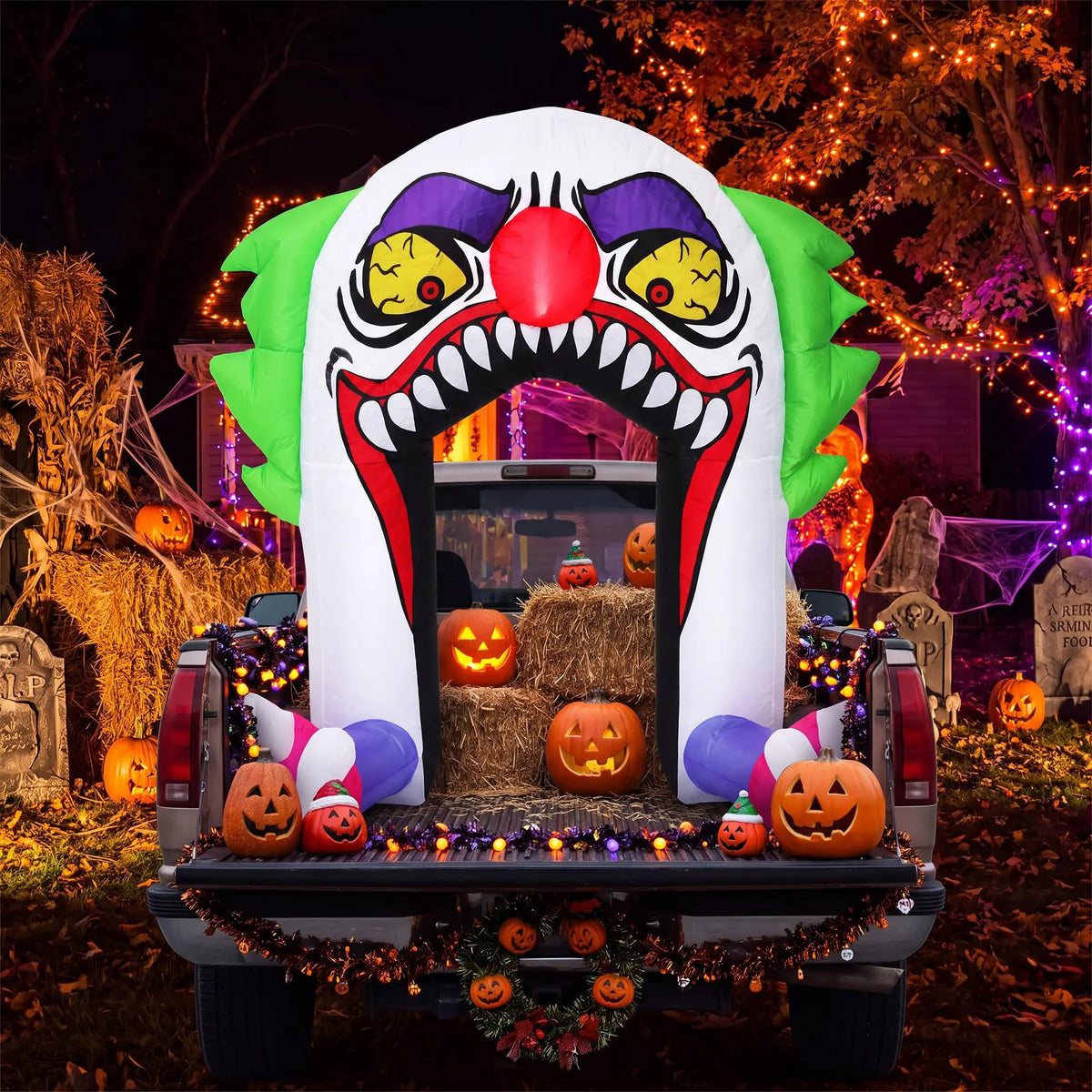GAOMON Halloween Inflatable Clown Arch With LED Lights