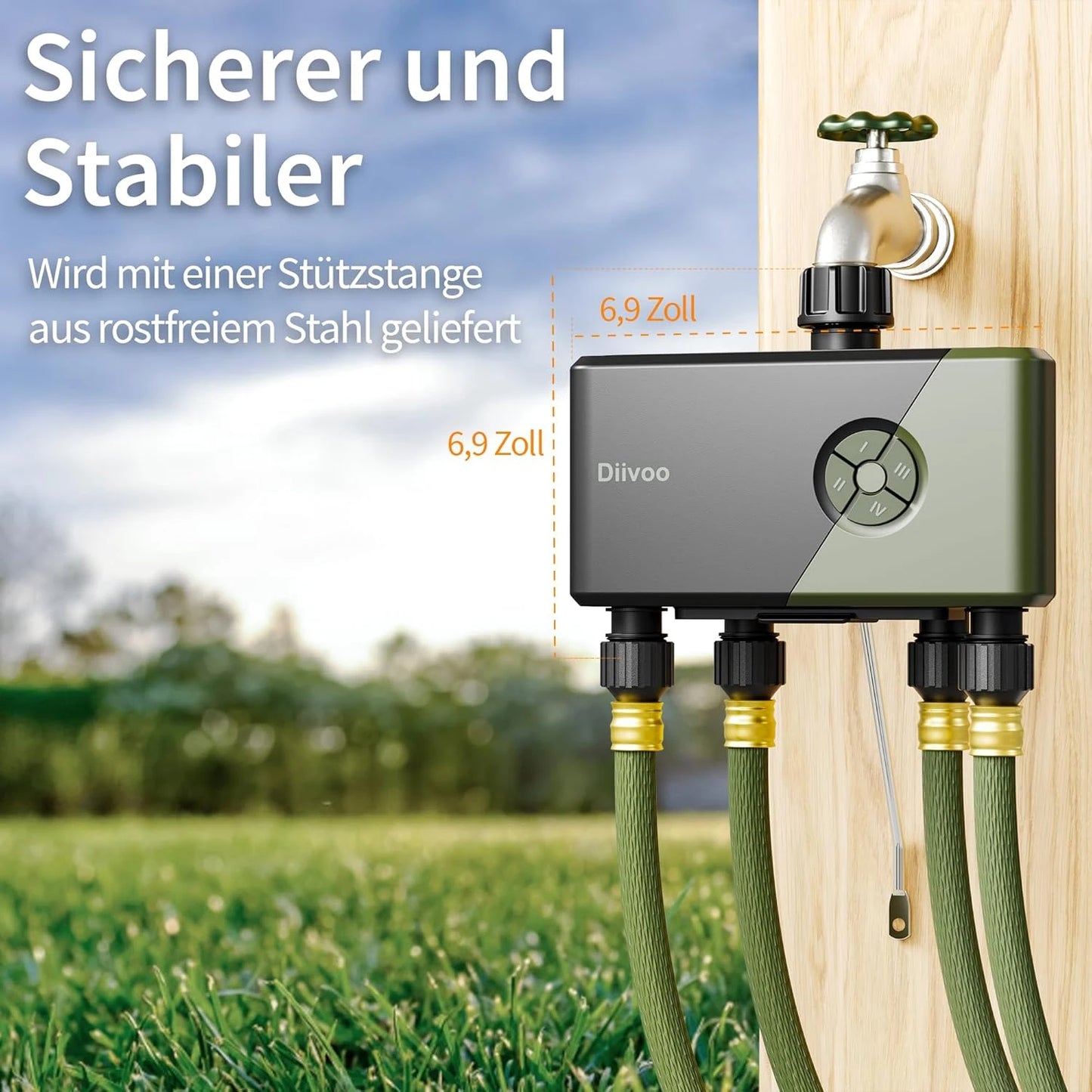 Diivoo Garden WiFi Water Timer Three Four Zones Irrigation Controller