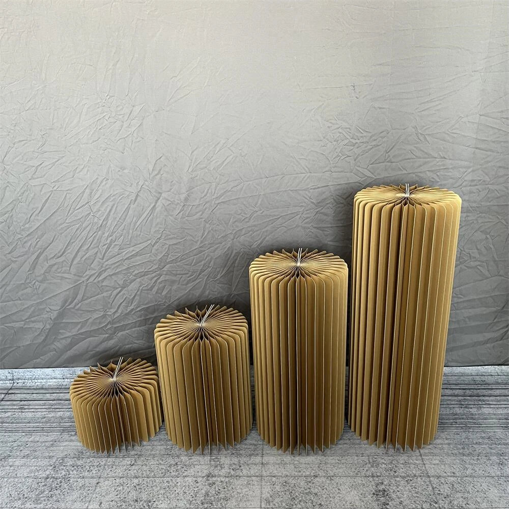 Cylindrical Paper Folding Wedding Flower Ornament Origami Decor For Shop Window