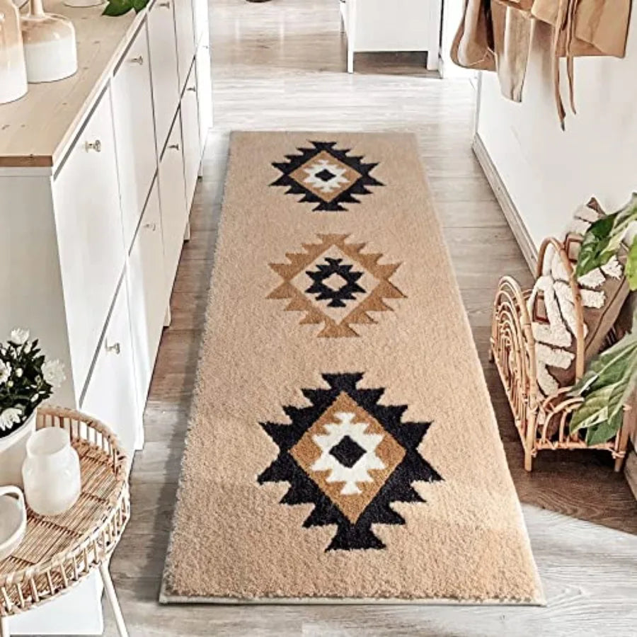 Boho Bathroom Rug Runner Long Bath Mat Hallway Kitchen