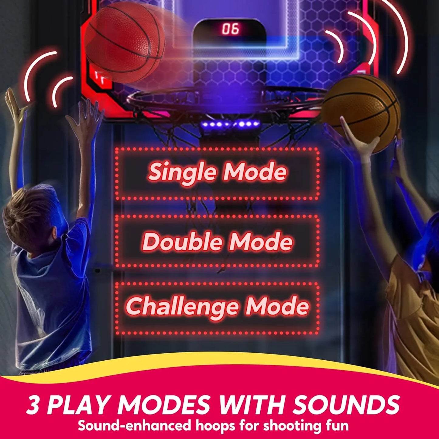 Joyfy Over The Door Mini Indoor Basketball Hoop With Scoreboard