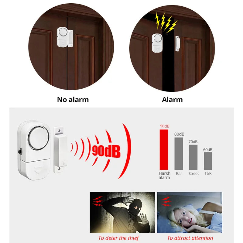KERUI Battery Independent Window Door Sensor With 90dB Wireless Alarm
