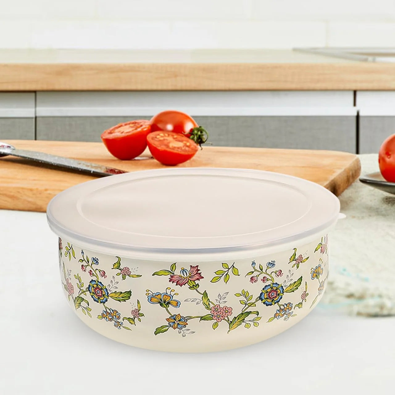 Enamel Steel Mixing Bowls Set With Lids For Food Storage