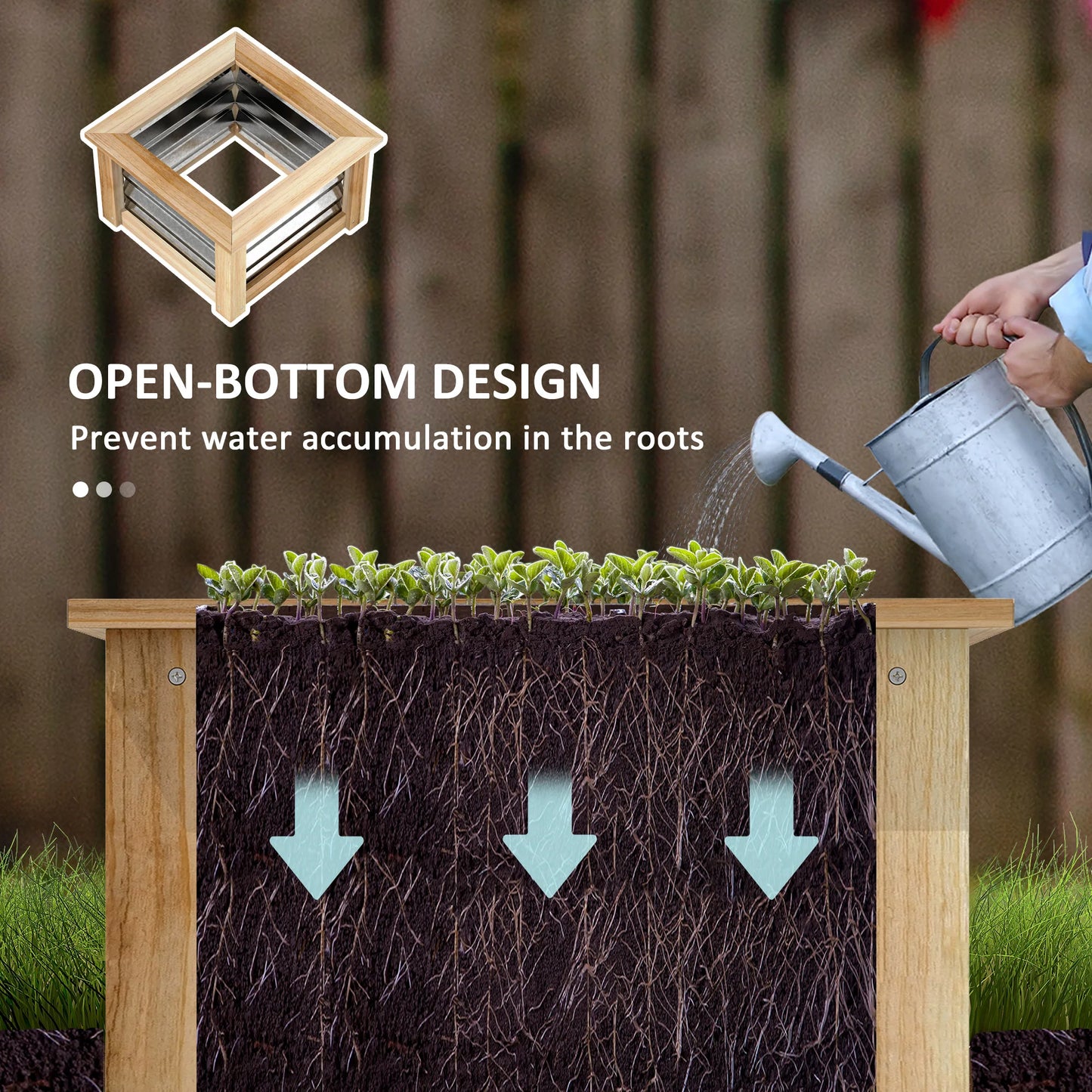 Outdoor Planter With Trellis Wooden Planter Box for Garden