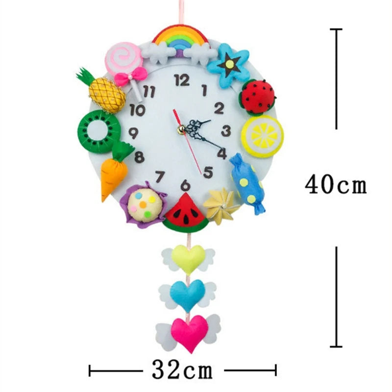 DIY Handmade Felt Wall Clock Marine Design For Home Decor