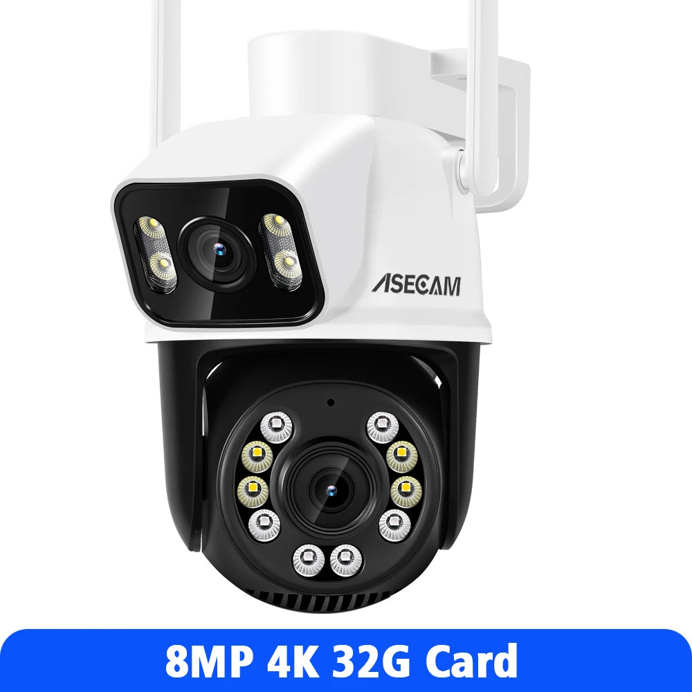 Asecam 8MP 4K WiFi PTZ Outdoor Surveillance Camera AI Tracking
