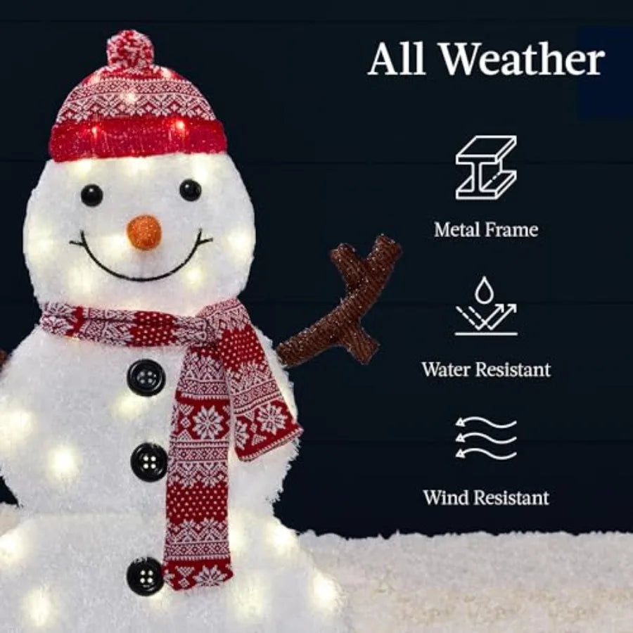 Lighted Snowman Family Christmas Decoration