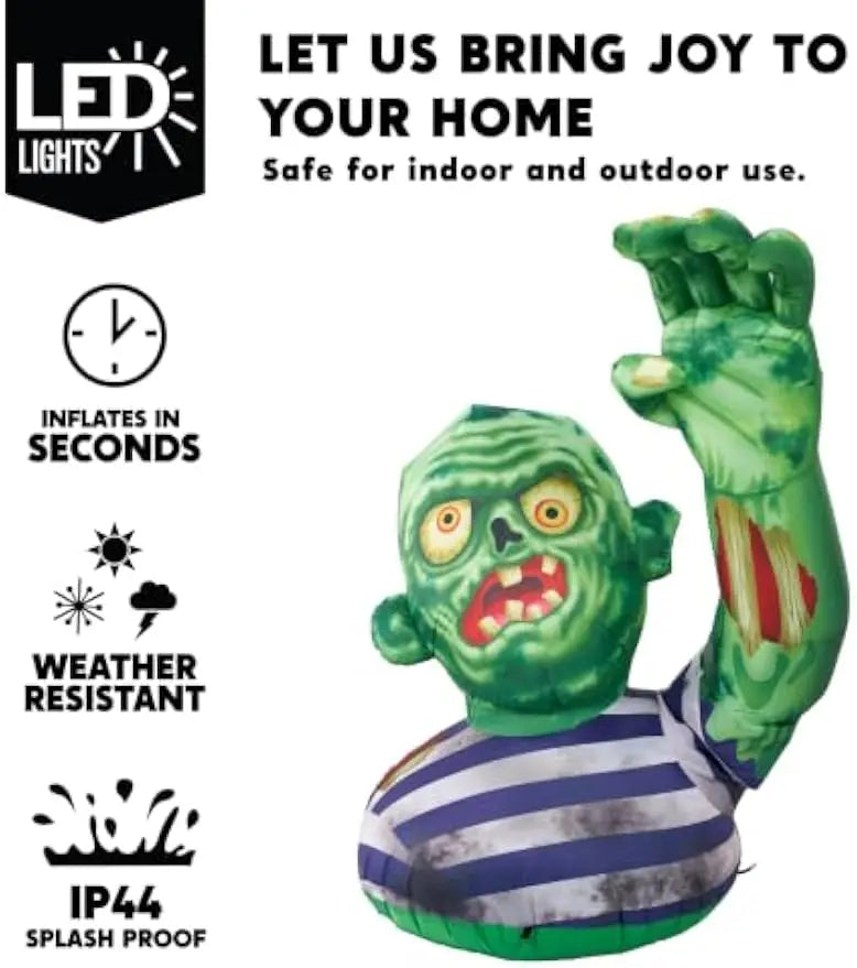 Joyfy Halloween Inflatable Zombie With LED Lights