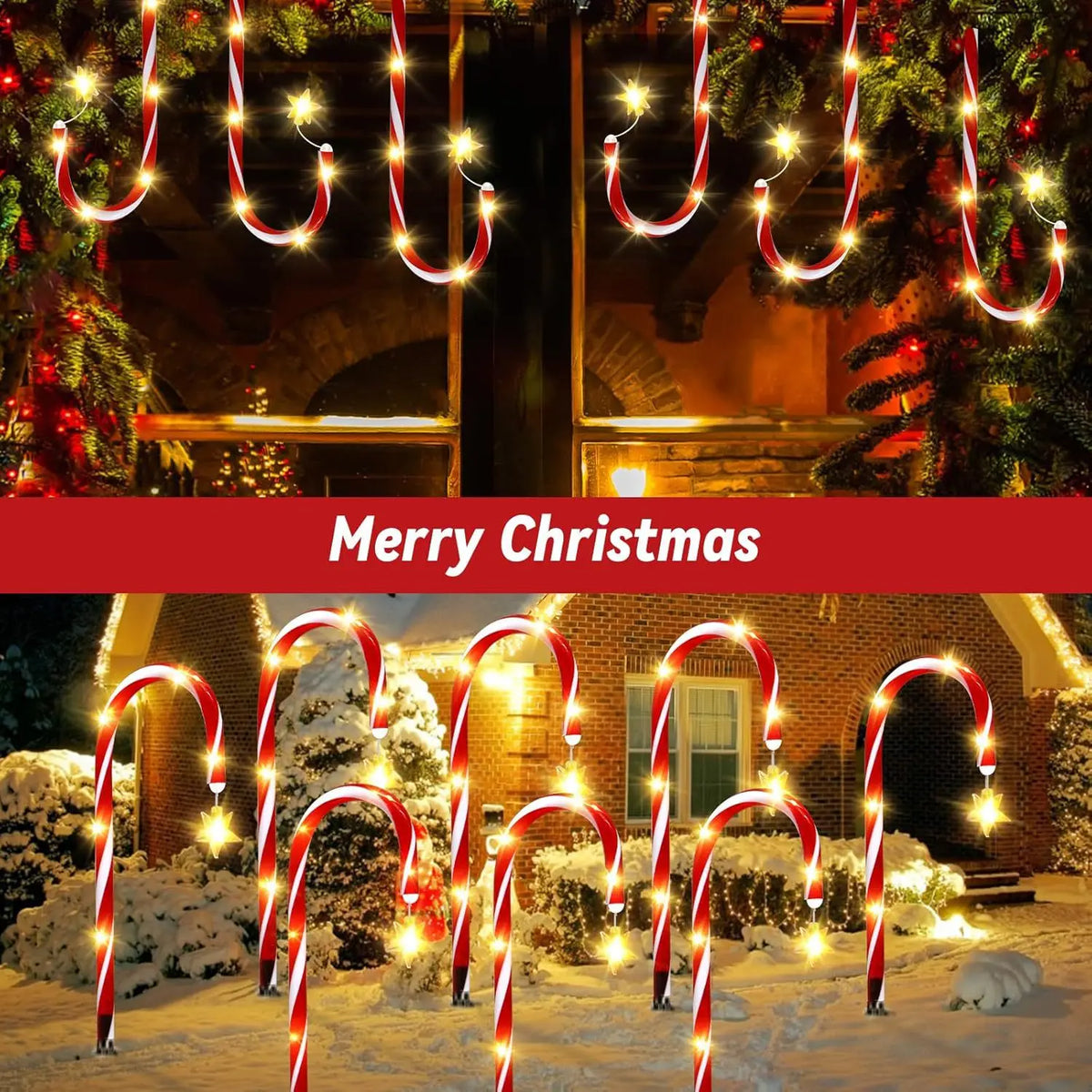 Solar Powered Garden Cane Lights Waterproof Outdoor Decorative Figure Lights