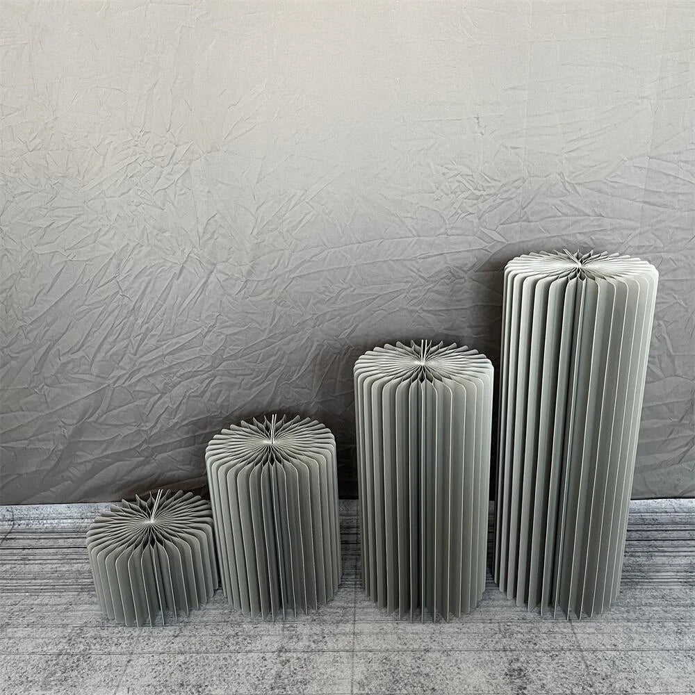 Cylindrical Paper Folding Wedding Flower Ornament Origami Decor For Shop Window