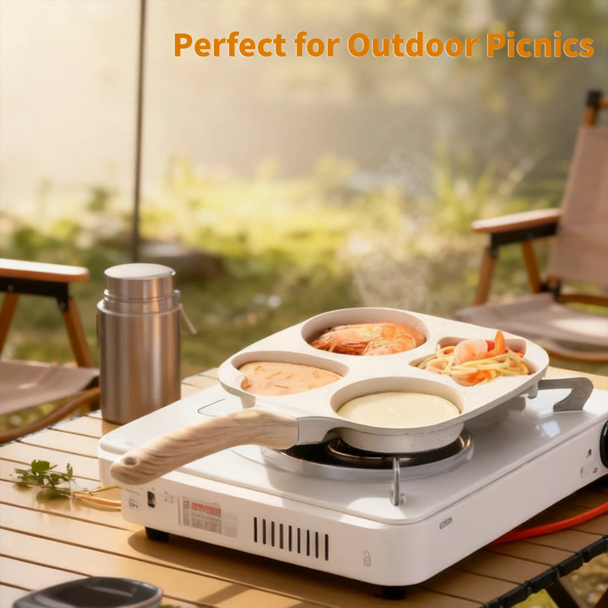 Thick Nonstick Four Hole Omelette Pan For Egg Breakfast