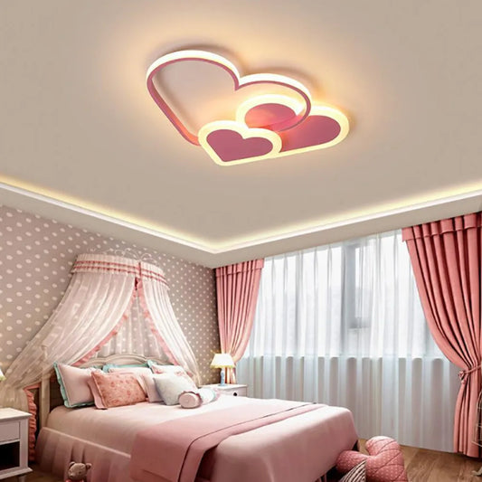 Heart Shaped LED Ceiling Lamp Remote And Adjustable Color Temperature