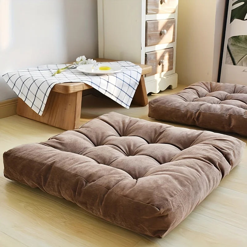 DIAMRI Corduroy Floor Cushion Thick Plush Yoga Meditation Pillow