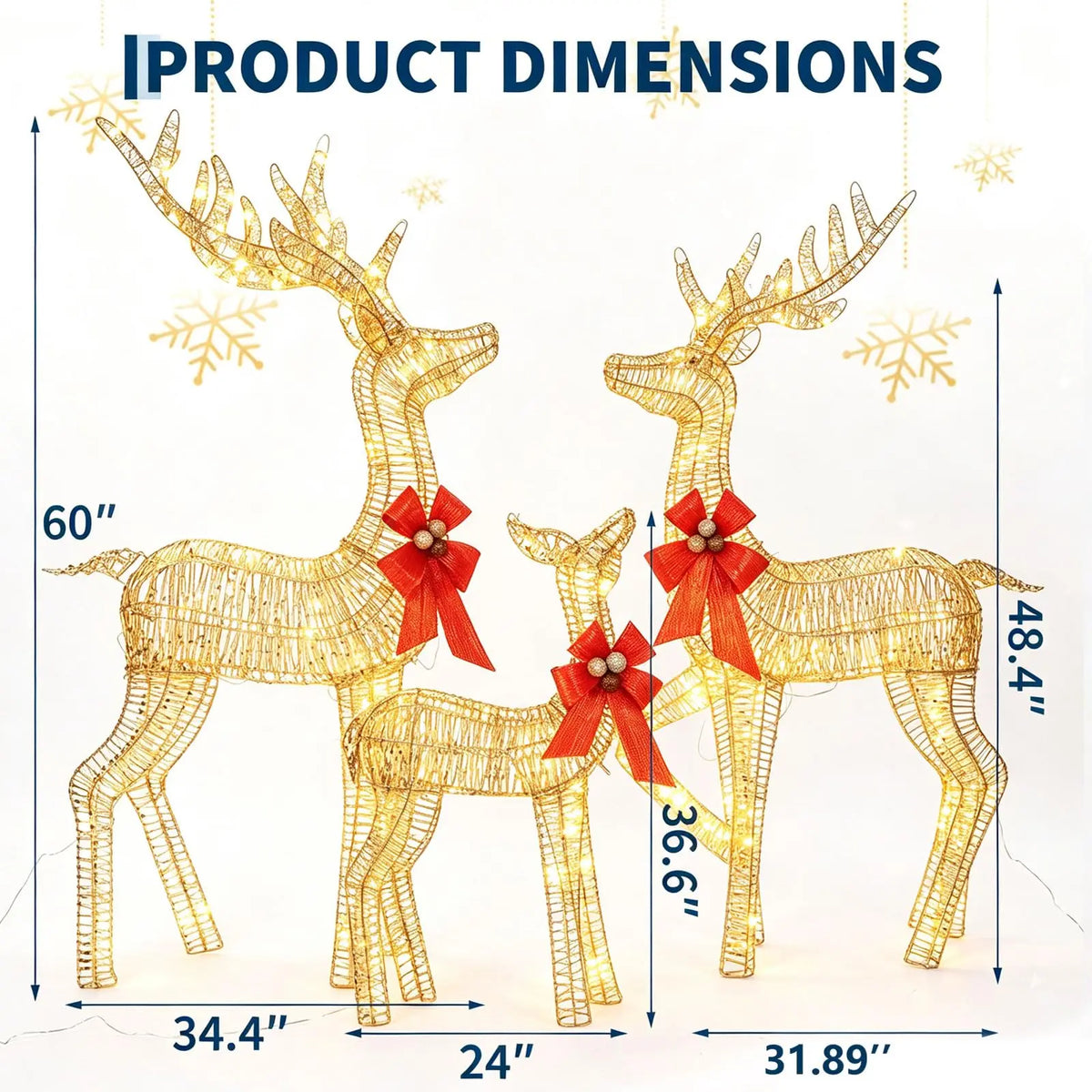 HiMISS Lighted Christmas Reindeer Decoration
