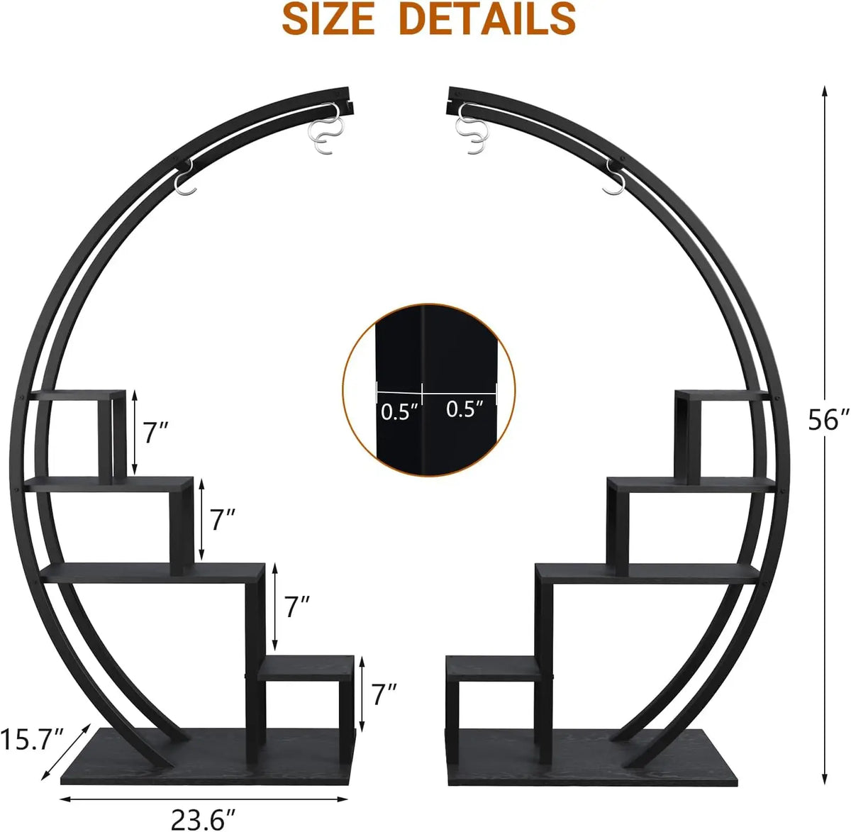 Twister.CK 5 Tier Metal Plant Stand For Home Garden Rack