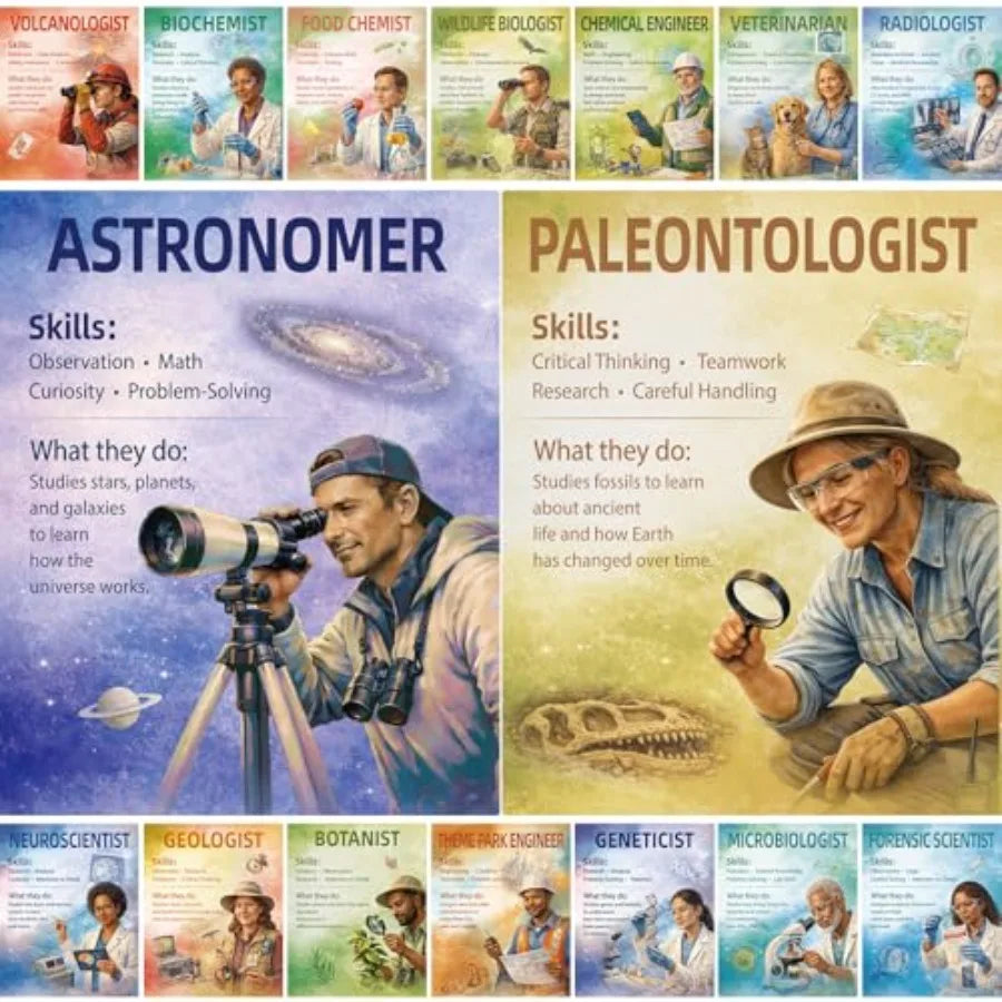 Career In Science Posters For Classroom STEAM Education
