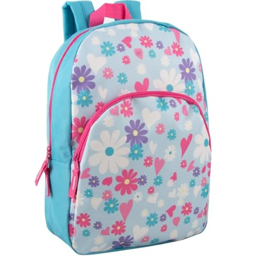 Unisex Nylon School Backpack With Adjustable Padded Straps