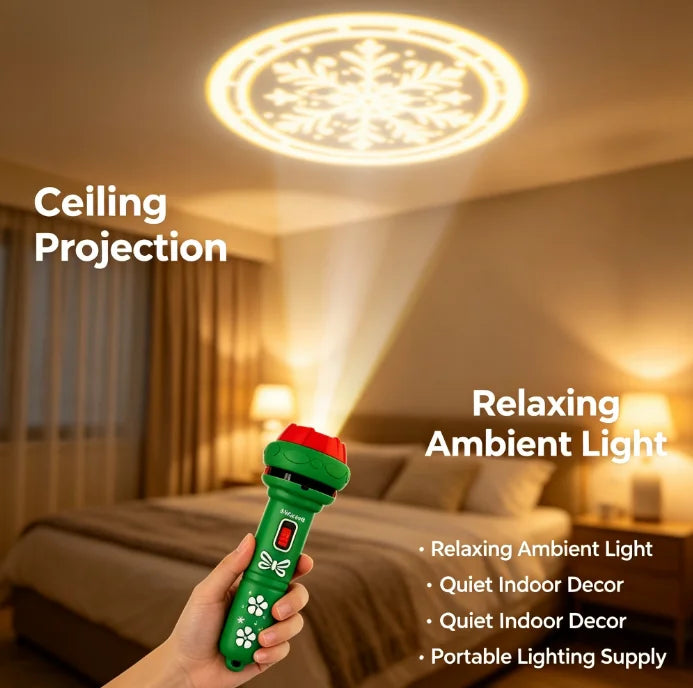 Christmas Projection Flashlight Toy, 24 Holiday Pattern Projector for Kids