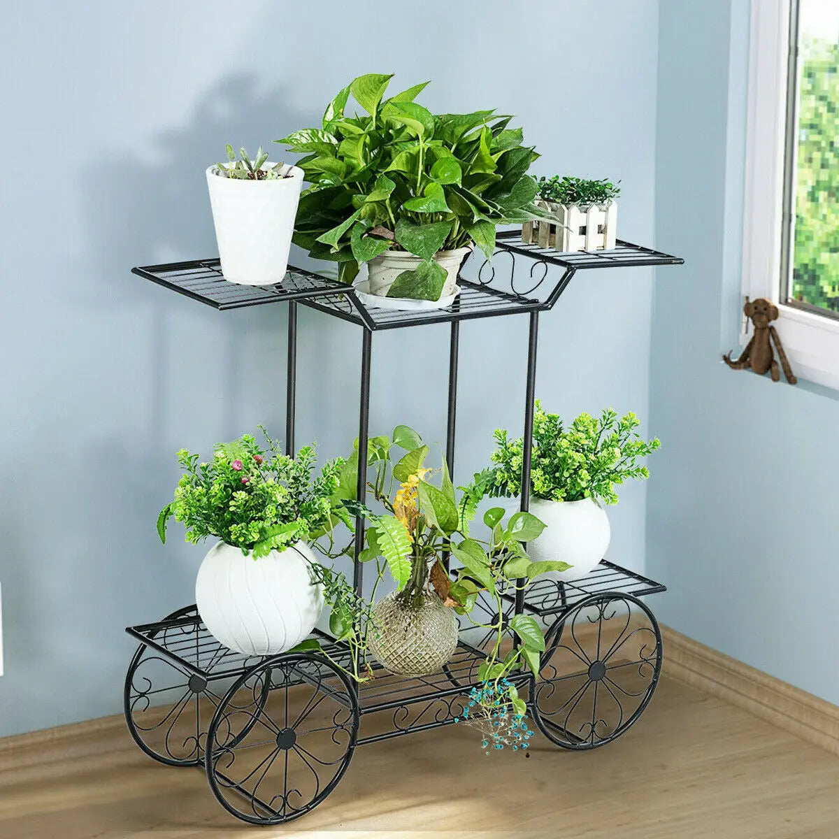 BINGOPAW Six Tier Metal Plant Stand Indoor Outdoor