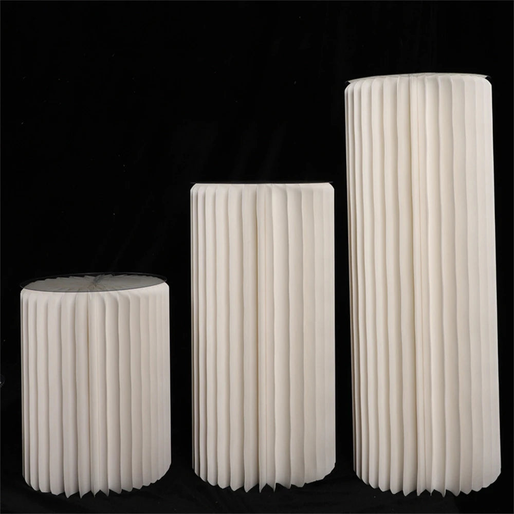 Cylindrical Paper Folding Wedding Flower Ornament Origami Decor For Shop Window