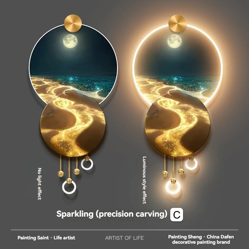 JIAYOOR Wave Entrance LED Decorative Wall Mural Light
