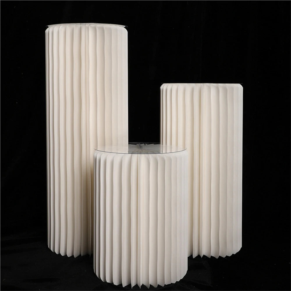Cylindrical Paper Folding Wedding Flower Ornament Origami Decor For Shop Window