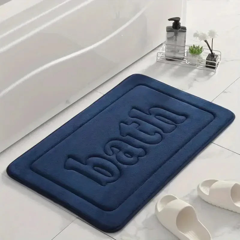Anti Slip Bathroom Floor Mat Water Absorbing Soft Bath Rug