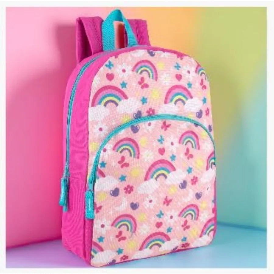 Unisex Nylon School Backpack With Adjustable Padded Straps