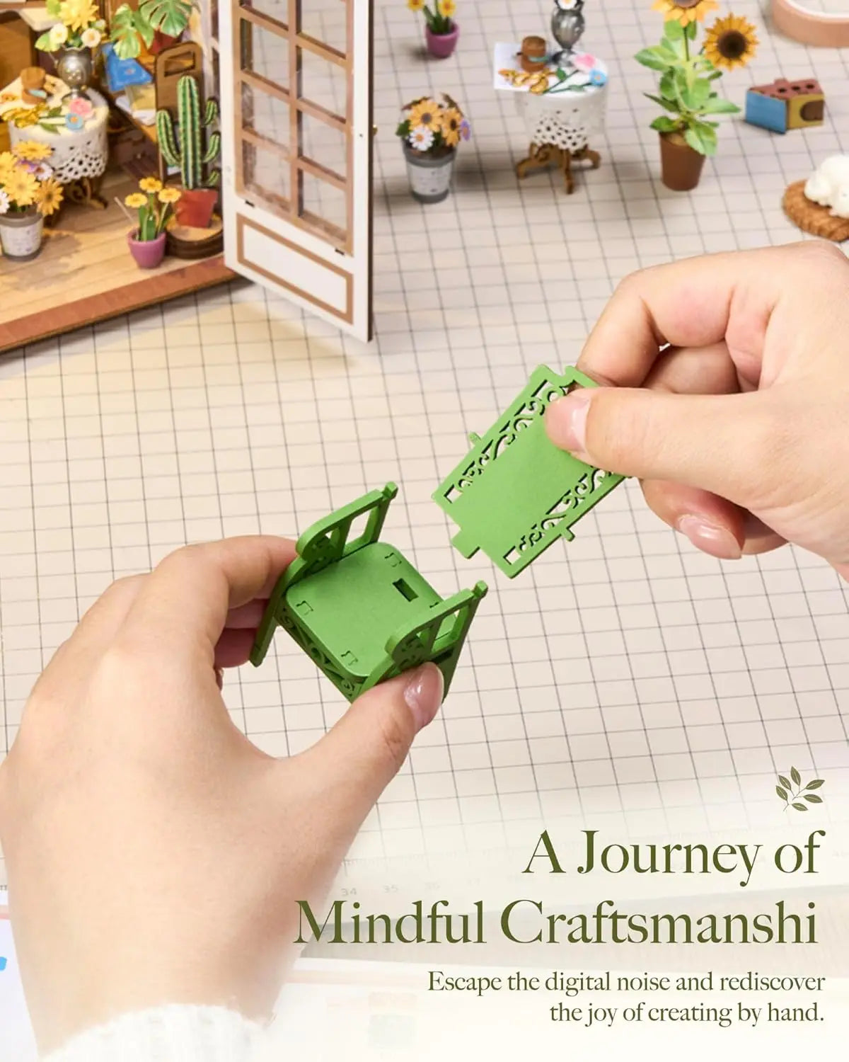 Rolife Secret Bloomy Nook DIY Book Kit Wooden Dollhouse