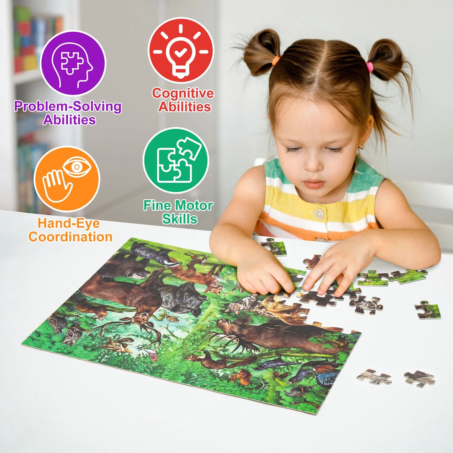 Wild Animals Double Sided 100 Piece Puzzles 2 In 1