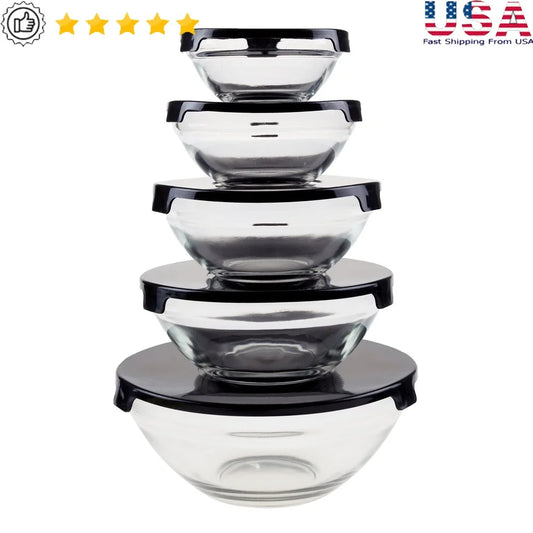 Glass Mixing Bowls With Lids For Food Prep Dishwasher Safe