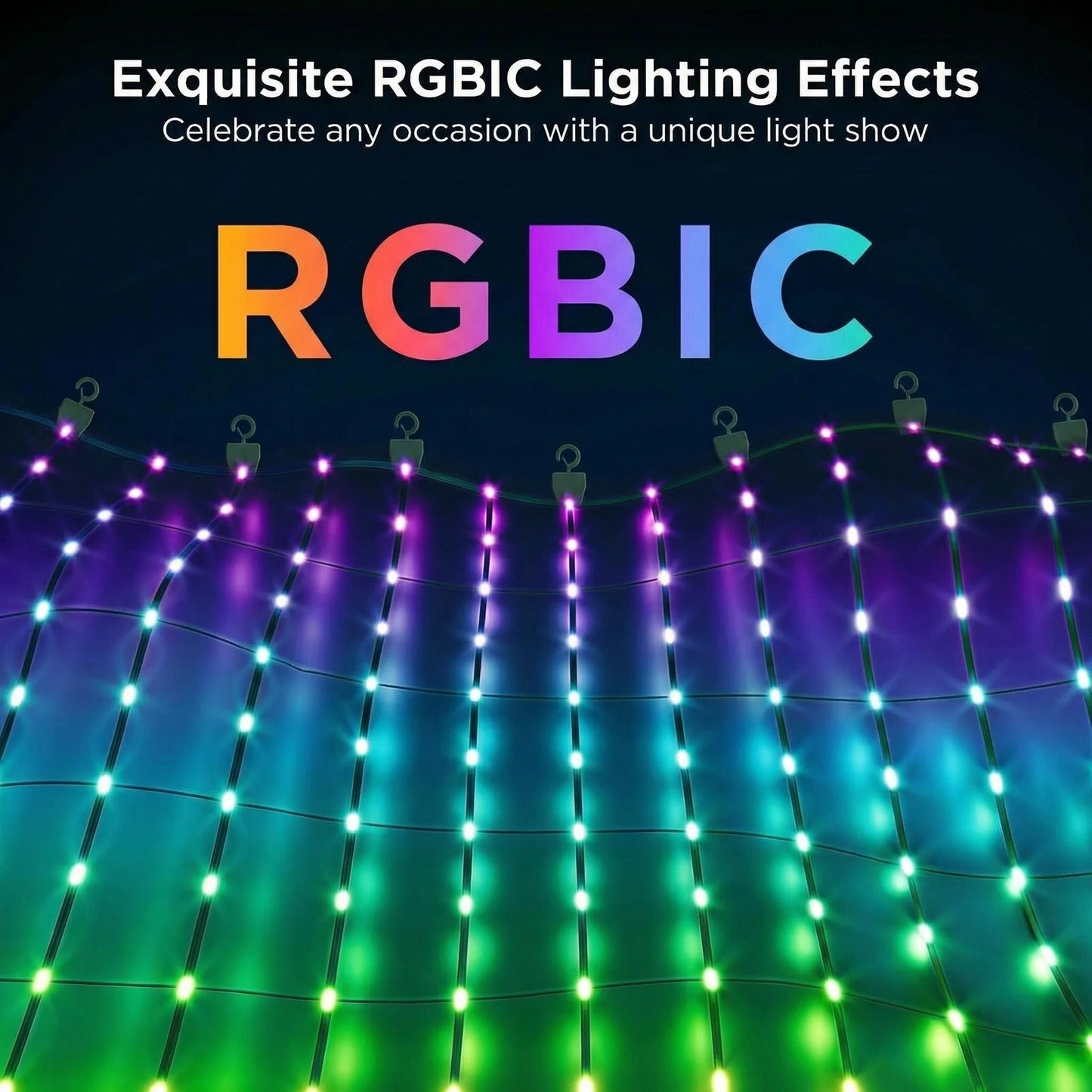 Smart Net Lights Outdoor RGB and IC Lights With App Remote Control DIY Modes
