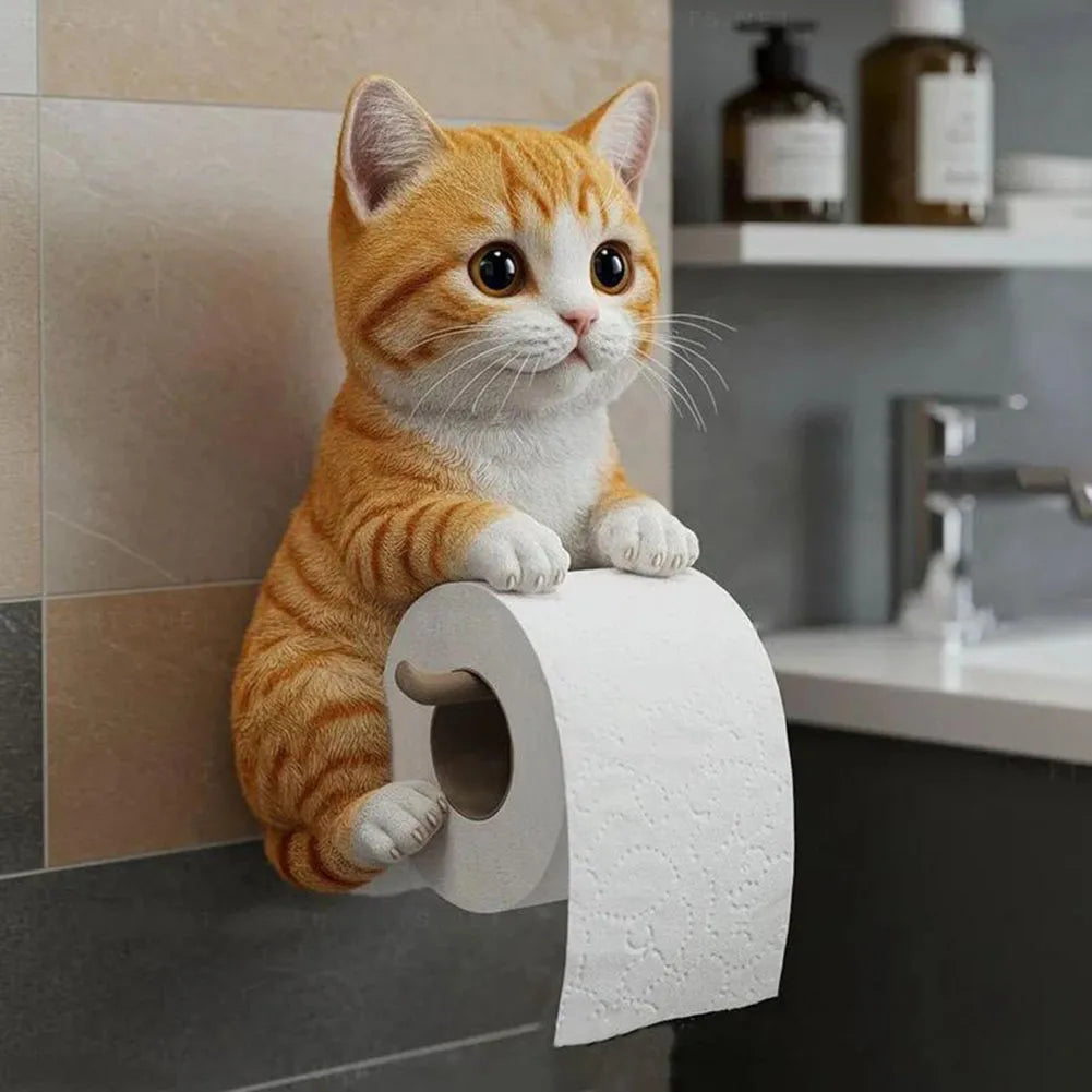 APWIKOGER Cat Shape Resin Wall Mounted Toilet Paper Holder