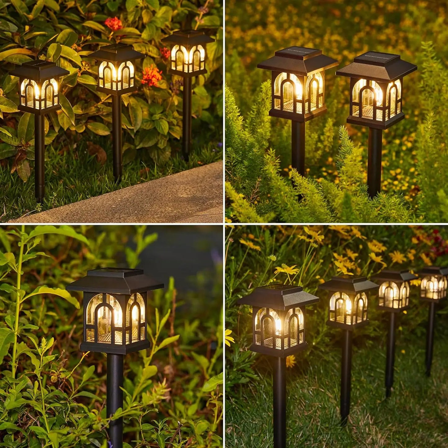 Solar Pathway Lights Outdoor Auto On Off For Yard Walkway