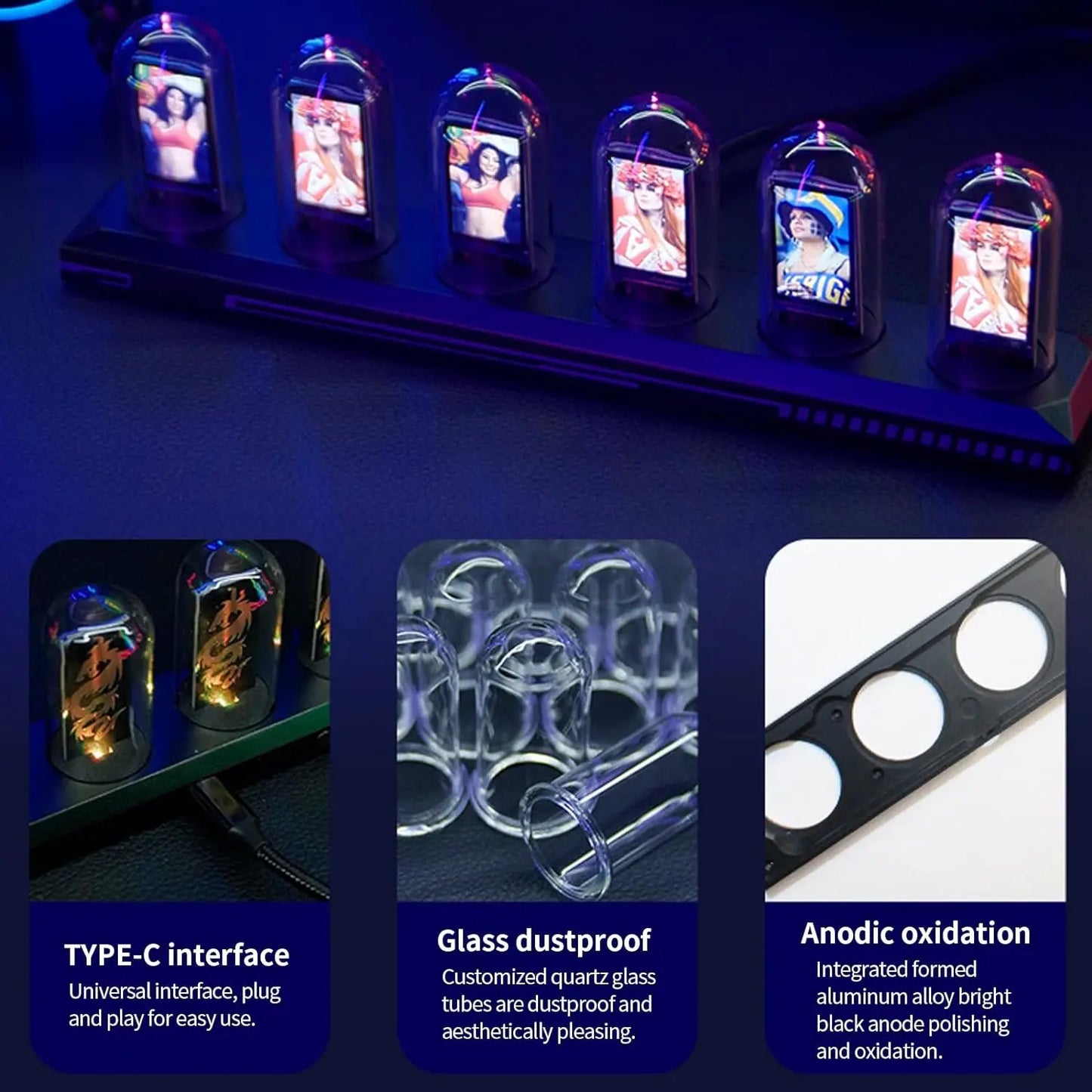Mexllex Nixie Tube RGB Digital Clock With WiFi App Control