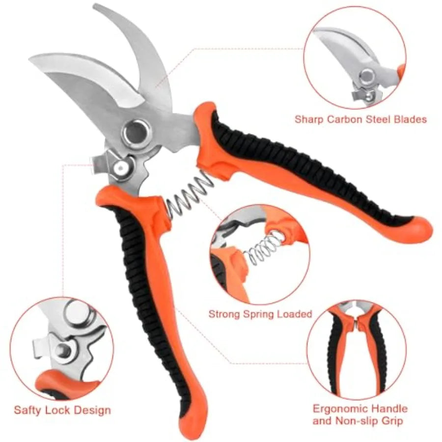 Garden Tools Set 8 Pcs With Non Slip Ergonomic Handles And Storage Bag