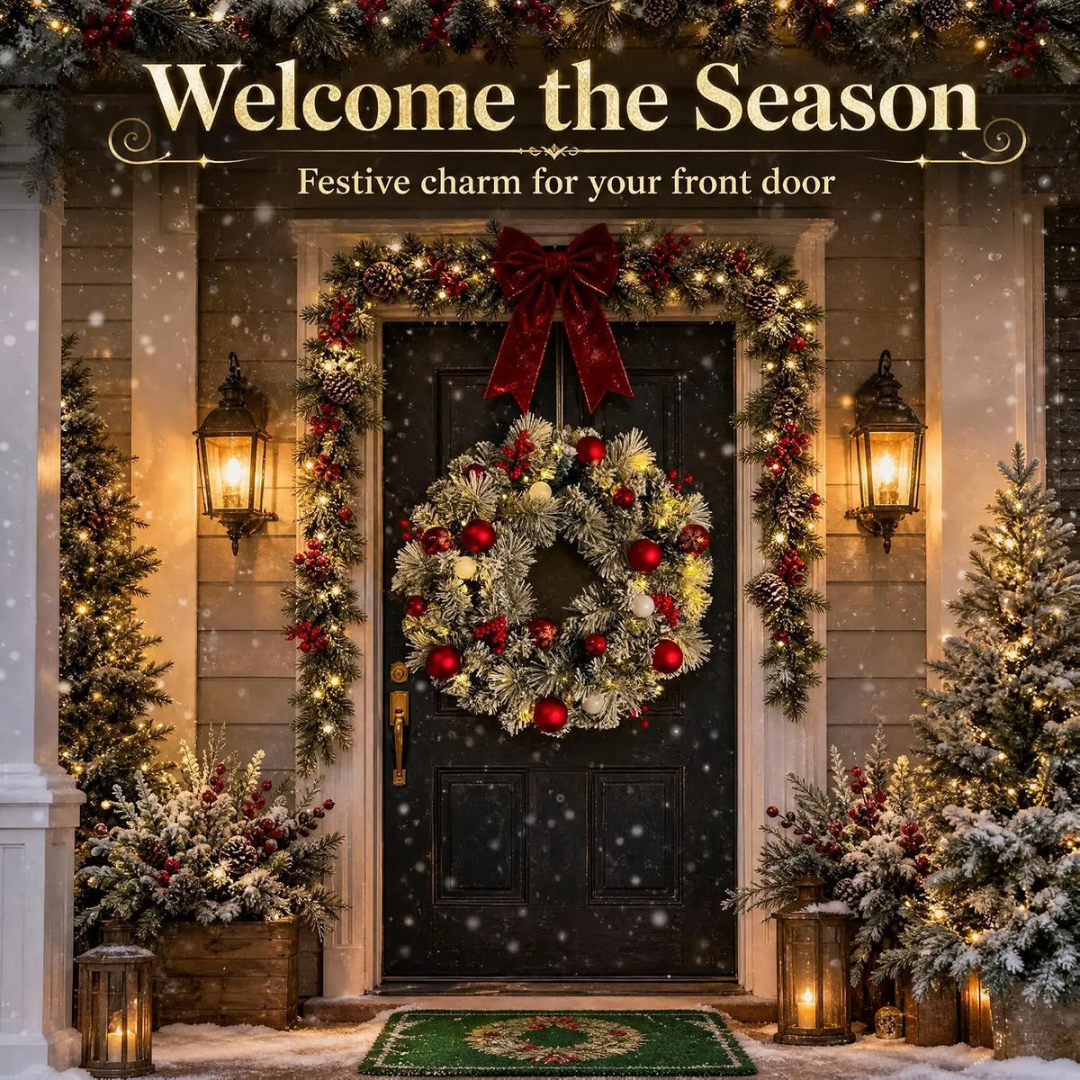 Pre Lit Artificial Christmas Wreath With Warm Led Lights