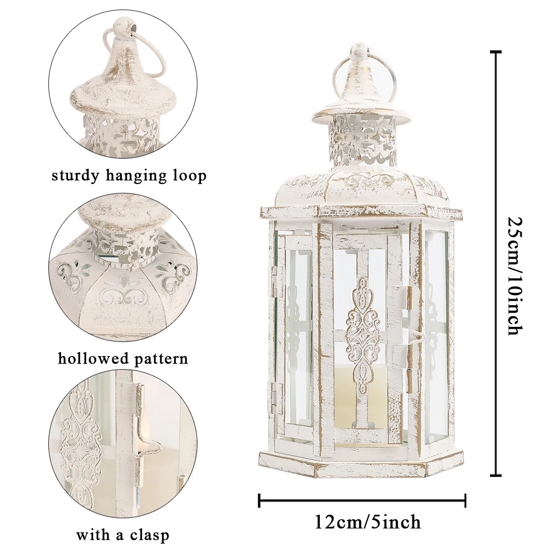 Outdoor Garden Candle Holder Lantern Hanging For Christmas Tabletop Decor