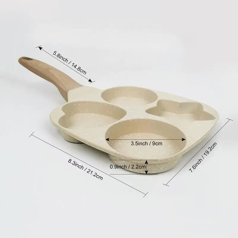 Thick Nonstick Four Hole Omelette Pan For Egg Breakfast