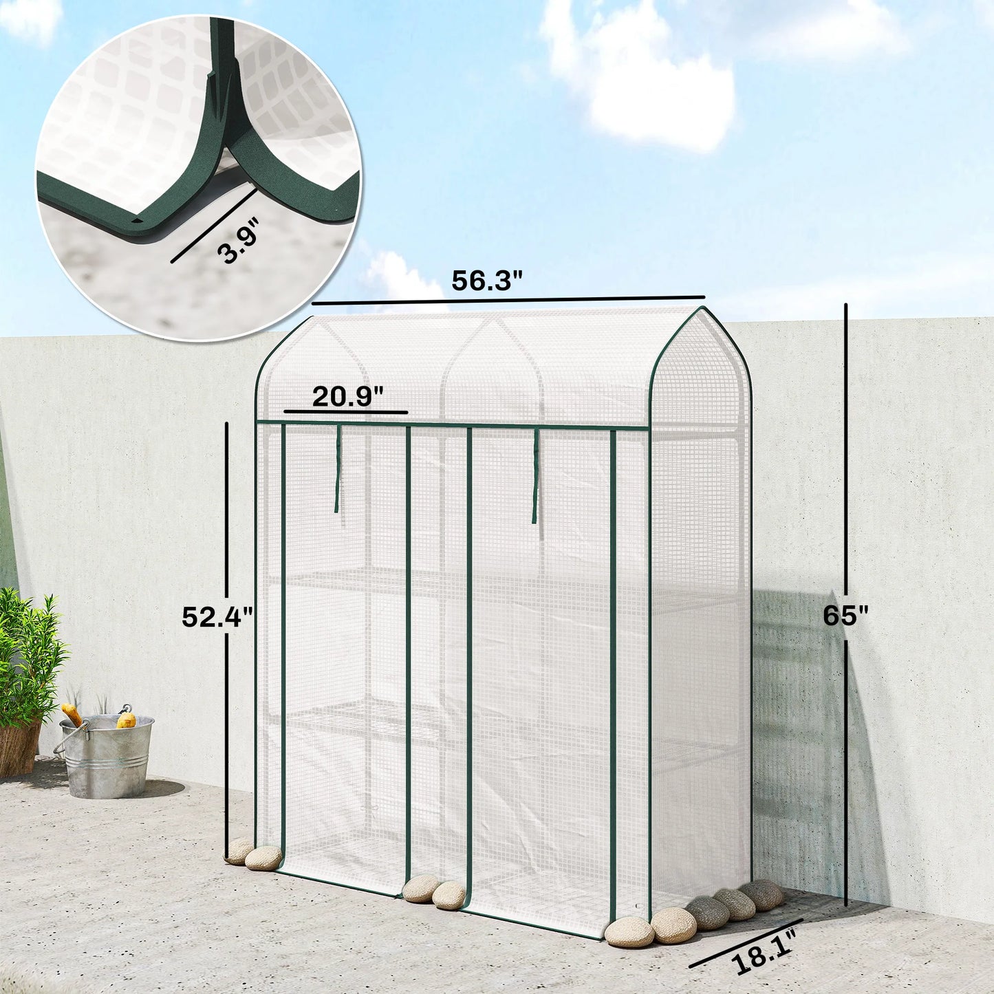 Three Tier Mini Greenhouse for Seed Trays and Pots Portable