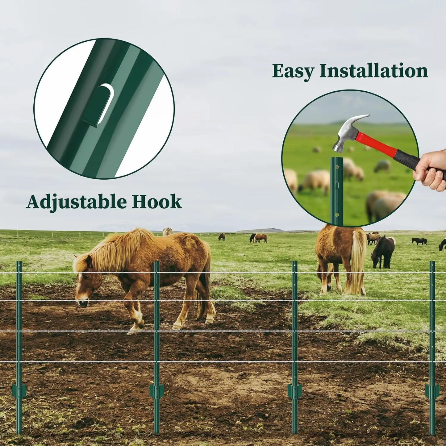 Heavy Duty Metal UPost Fence Stakes For Wire Fencing Anchors