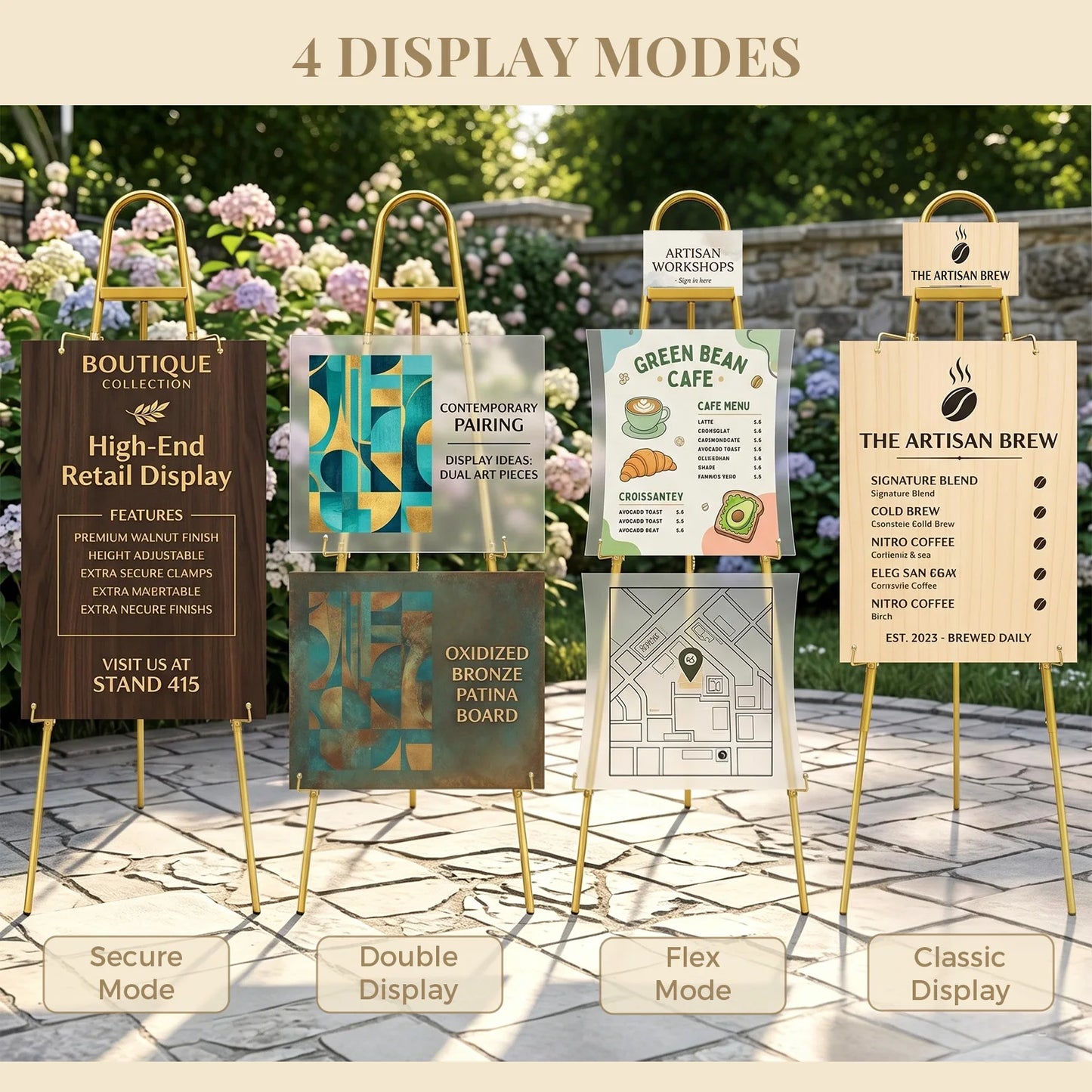 Adjustable Metal Easel Stand Collapsible Tripod Display For Signs Posters